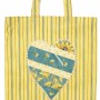 The yellow shopping bag with appliqué detail.