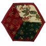 One of six Christmas patchwork coasters. This one is made from three diamond shapes inside a red border.