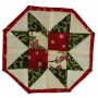 This is the sawtooth coaster in green, cream and red for Christmas. It has eight sides and a red border.