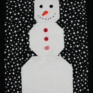 A detail of the snowmanpanel, showing just the snowman.