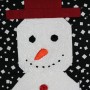 A detail of the snowman panel showing the snowmans head